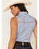 Rock & Roll Denim Women's Tile Print Sleeveless Snap Western Core Shirt, Blue, hi-res