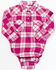 Image #1 - Shyanne Infant Girls' Plaid Print Long Sleeve Onesie, Fuchsia, hi-res