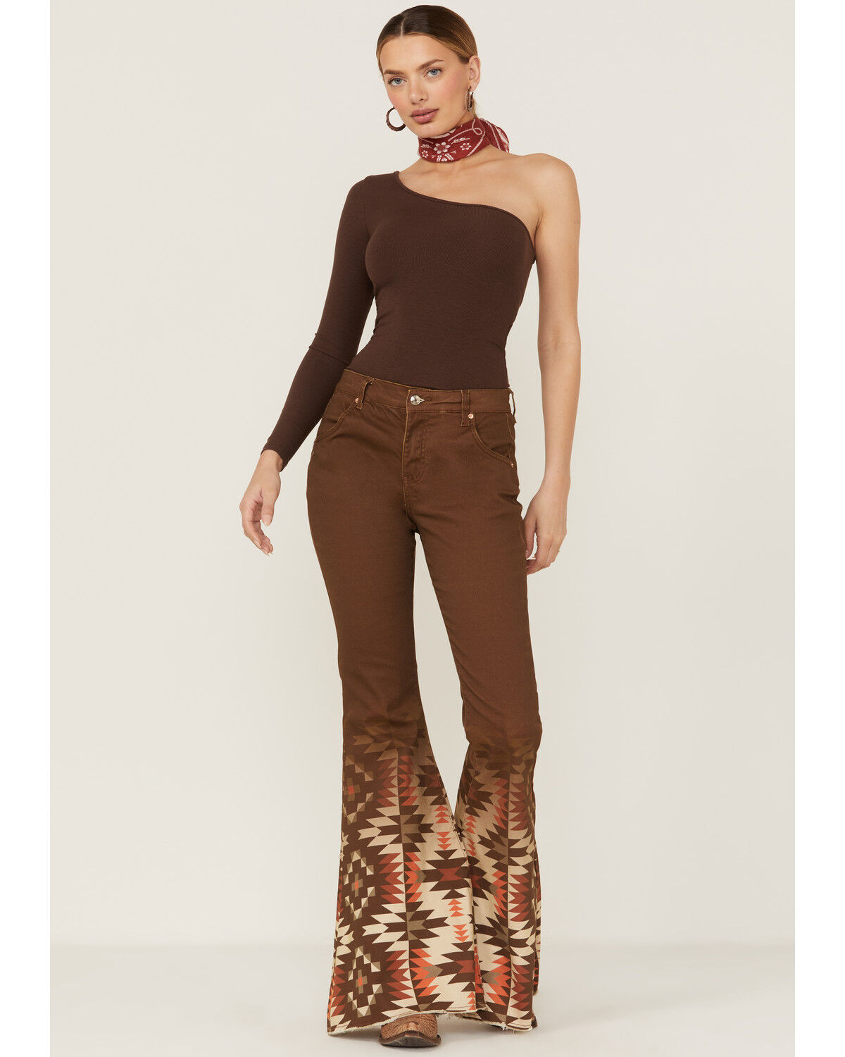 Image #3 - Ranch Dress'n Women's Bandera Southwestern Border Print Flare Jeans, , hi-res