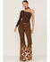 Image #3 - Ranch Dress'n Women's Bandera Southwestern Border Print Flare Jeans, , hi-res