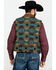 Image #2 - Scully Leatherwear Men's Southwestern Knit Back Suede Vest , Brown, hi-res