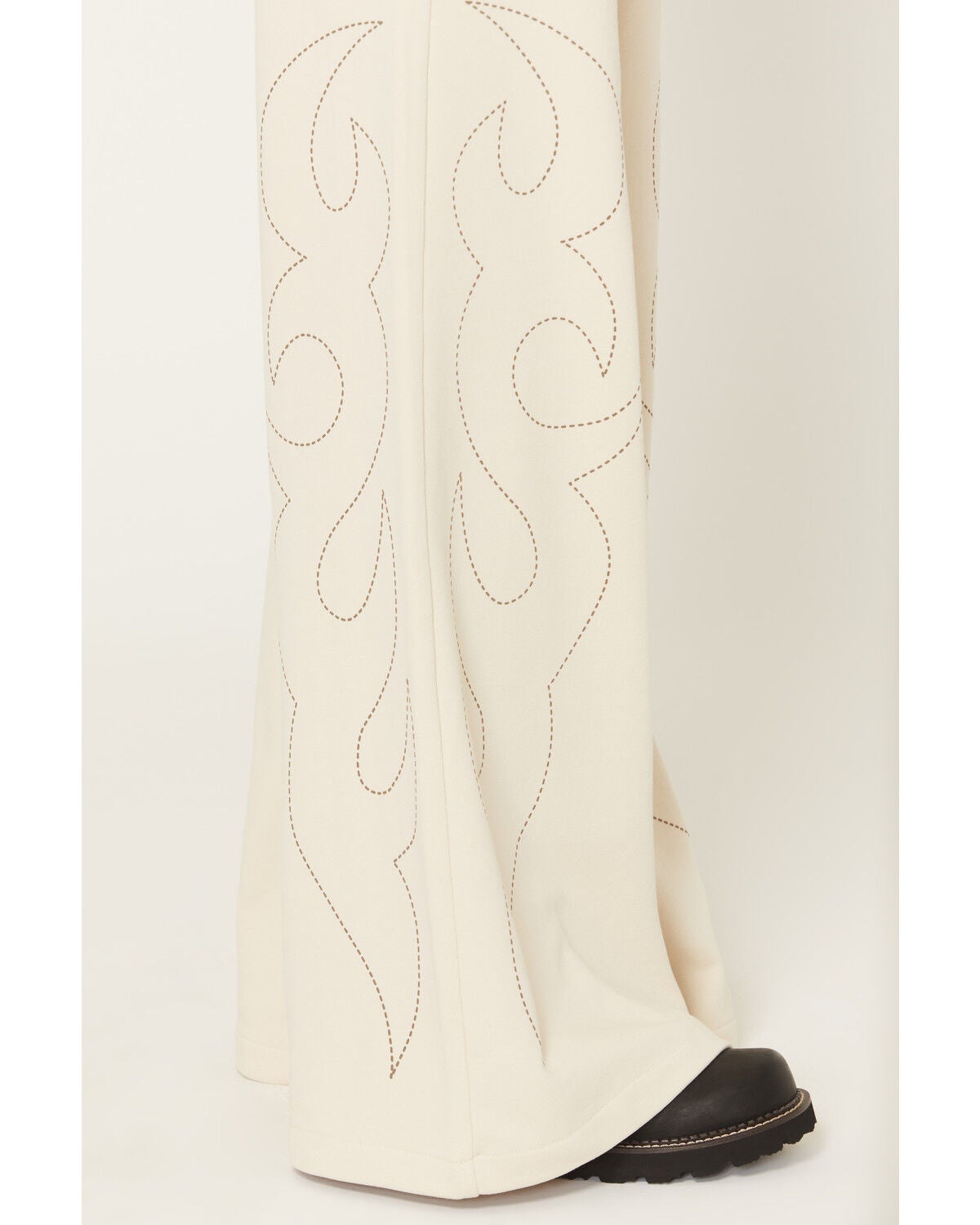 Image #2 - Wrangler X Lainey Wilson Women's High Rise Cowboy Sweatpants, White, hi-res
