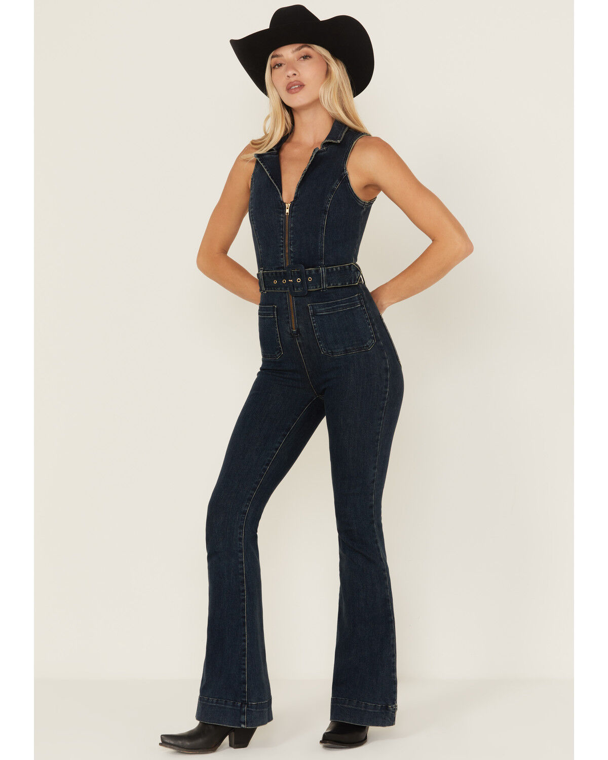Image #1 - Show Me Your Mumu Women's Jacksonville Dark Wash Denim Jumpsuit, Dark Wash, hi-res