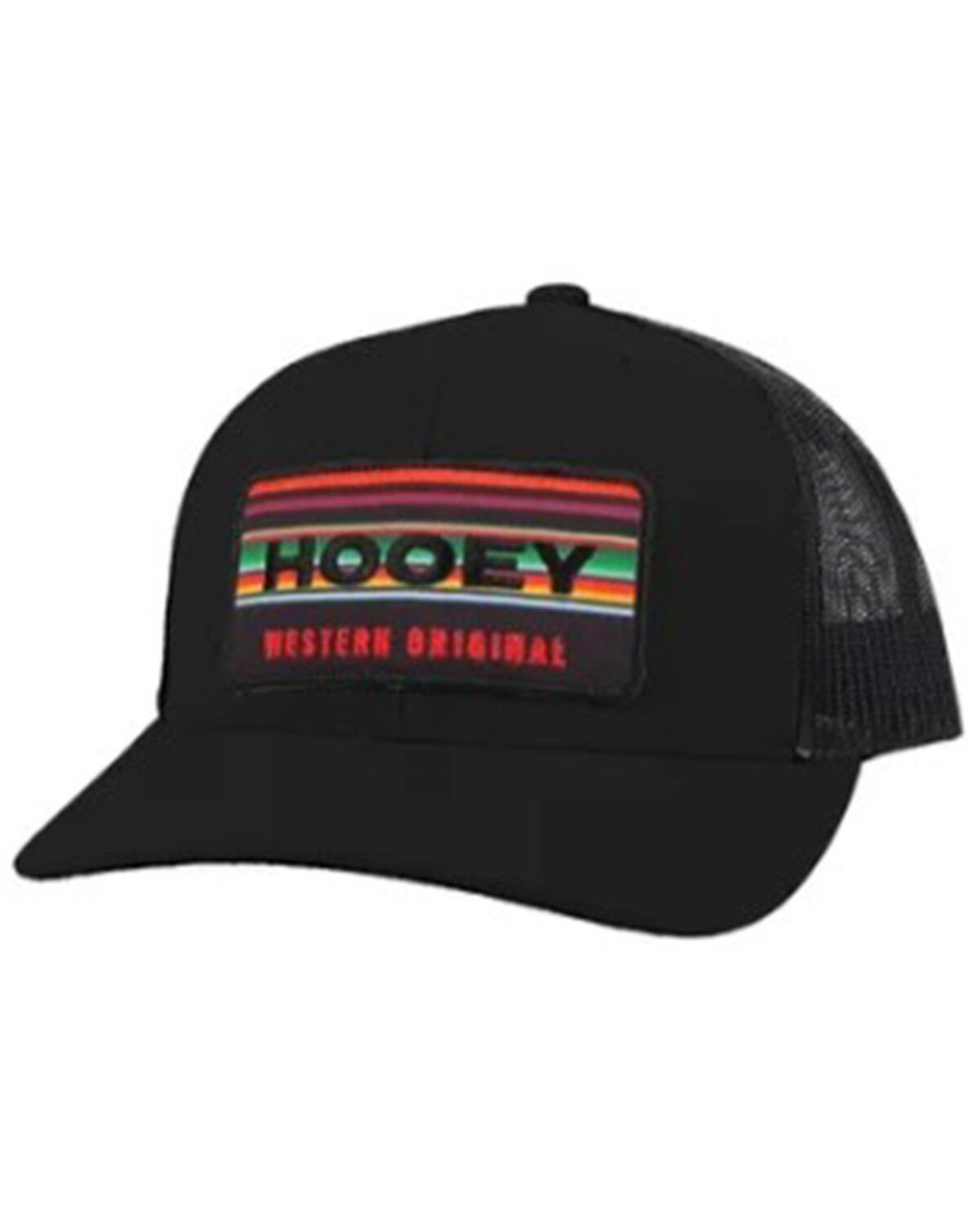 Image #1 - Hooey Men's Horizon Logo Patch Trucker Cap, Black, hi-res