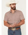 Image #1 - Gibson Trading Co Men's Kick Dust Geo Print Short Sleeve Button-Down Western Shirt - Tall, Burgundy, hi-res