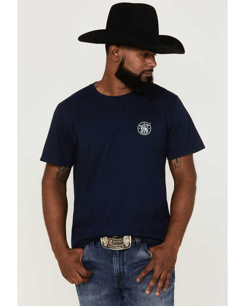 Smith & Wesson Men's American Original Circle Graphic Short Sleeve T-Shirt , Navy, hi-res