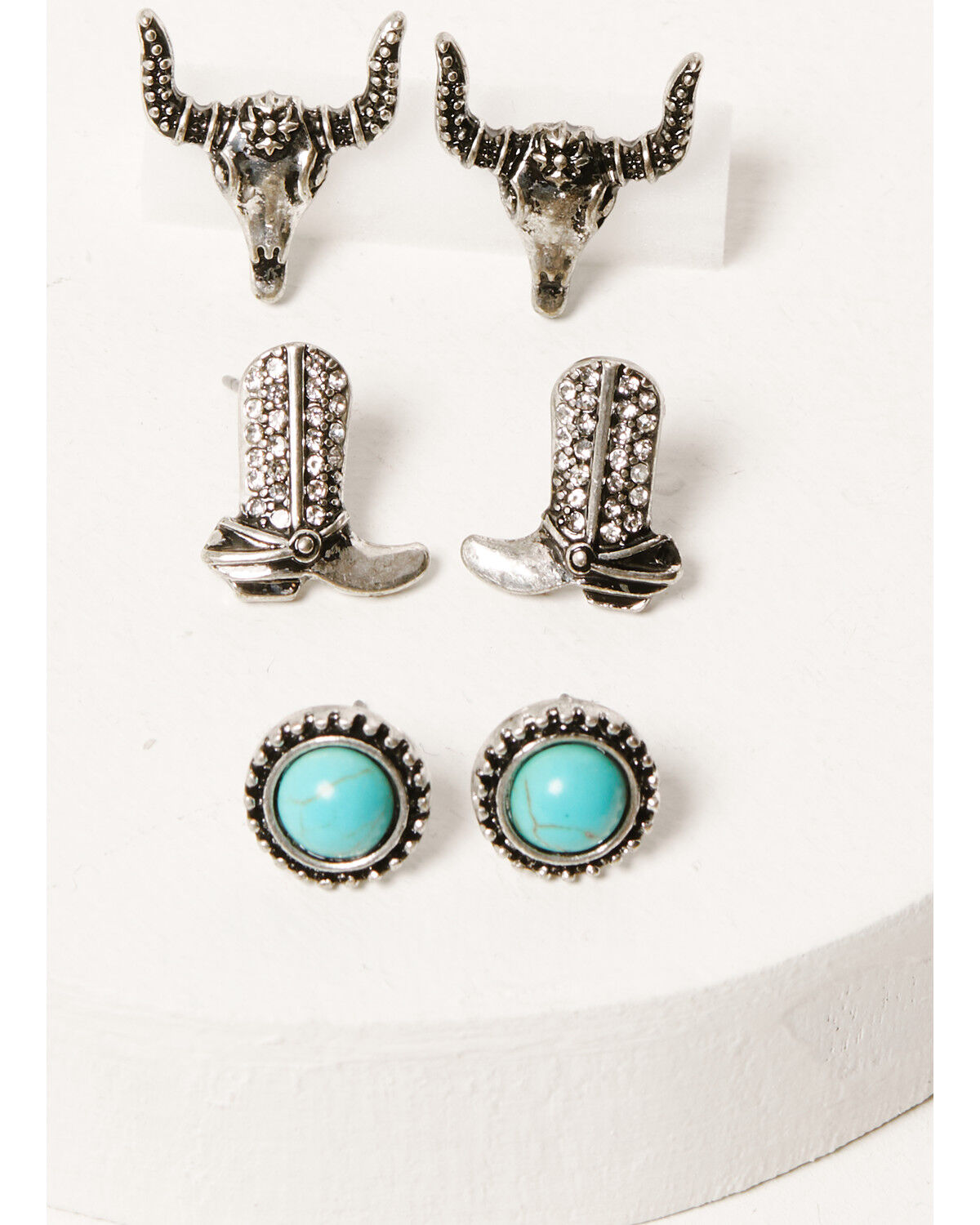Image #3 - Shyanne Women's Autumn Sunset 6-Piece Cowboy Boot Earrings Set, Silver, hi-res