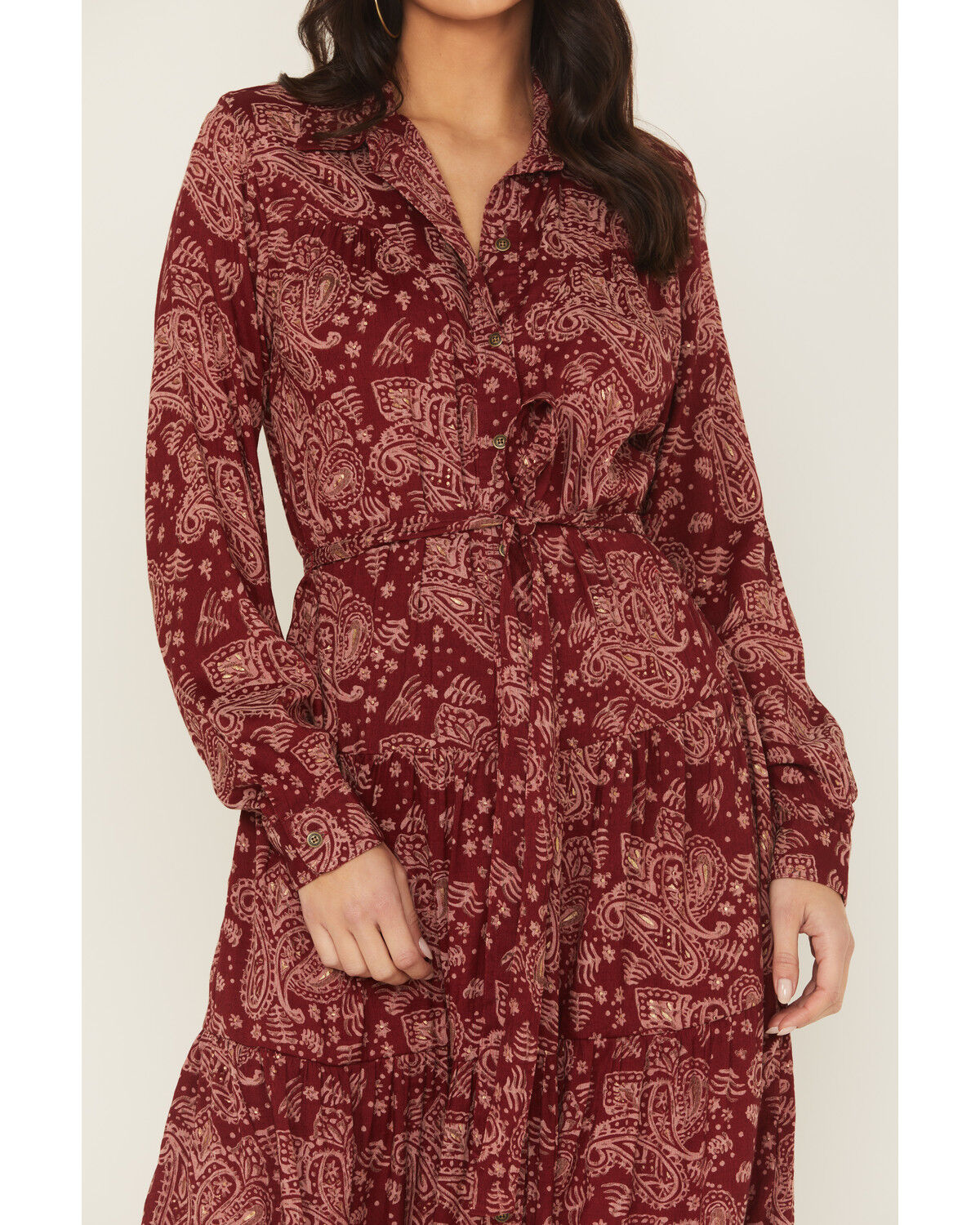 Image #3 - Ariat Women's Sahara Paisley Print Long Sleeve Button-Down Midi Dress, , hi-res