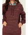 Image #3 - Hooey Women's Striped Trim Hoodie, Maroon, hi-res