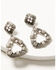 Image #2 - Shyanne Women's Silver Pink & Ivory Stone Double Drop Earrings, Silver, hi-res