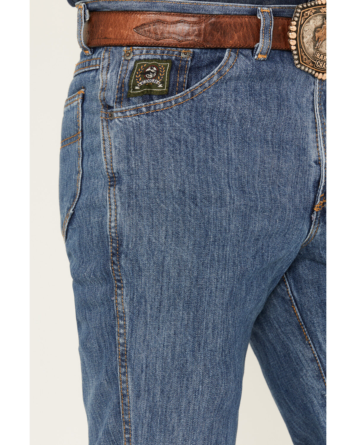 Image #2 - Cinch Men's Relaxed Fit Green Label Jeans, Blue, hi-res