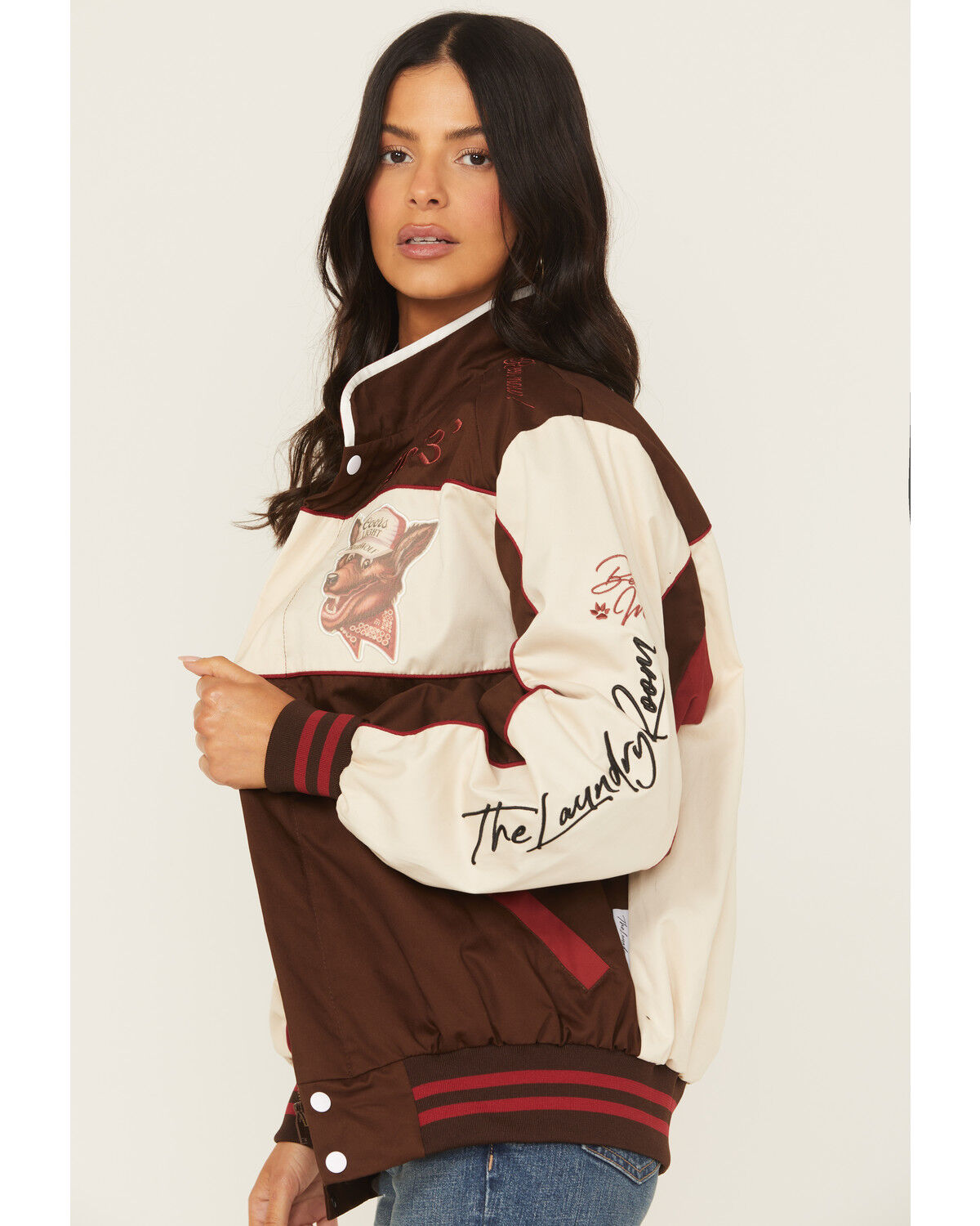 Image #2 - The Laundry Room Women's Coors Light Wolf Racing Jacket, Brown, hi-res