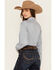 Image #4 - Cinch Women's Striped Long Sleeve Button-Down Western Shirt, Blue, hi-res