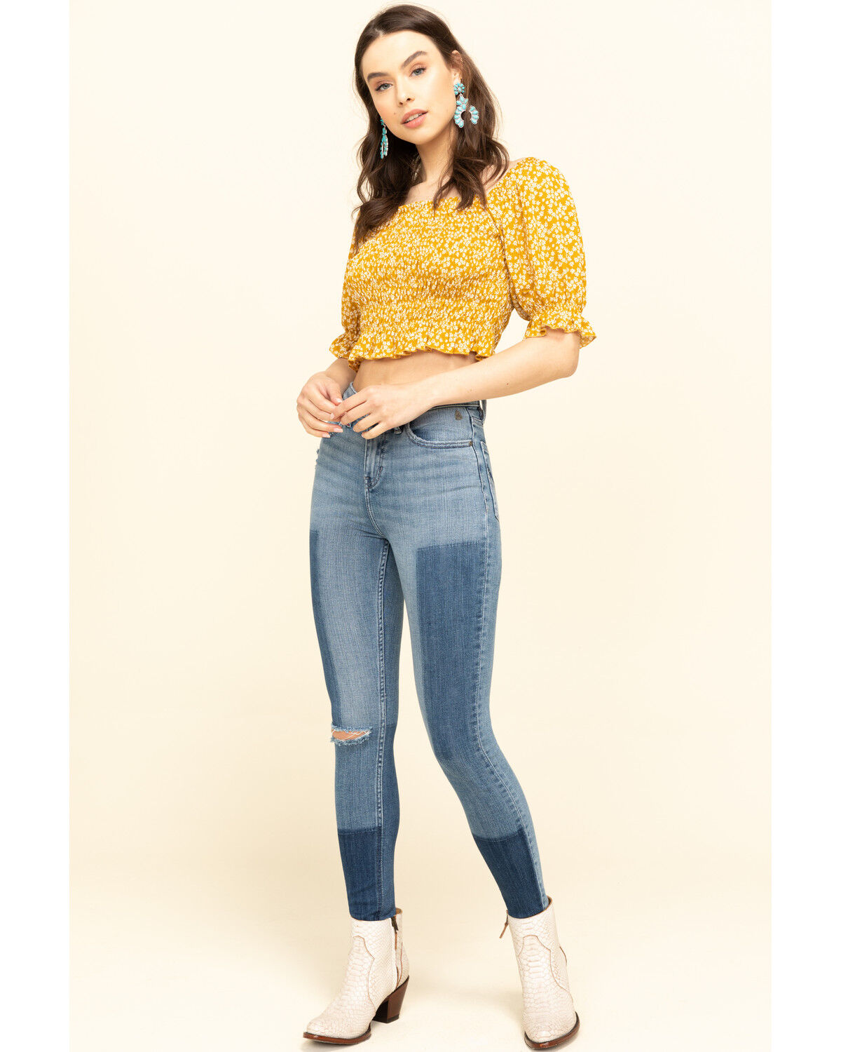 smocked womens top