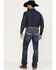 Image #3 - Cinch Men's Ian Dark Wash Slim Bootcut Performance Stretch Denim Jeans, Indigo, hi-res