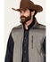 Image #2 - Hooey Men's Southwestern Print Yoke Softshell Vest, Grey, hi-res
