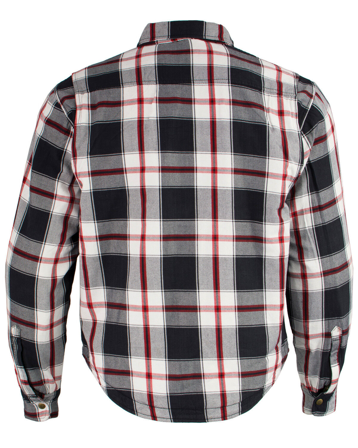 Image #3 - Milwaukee Performance Men's Aramid Reinforced Plaid Flannel Biker Shirt - Big & Tall, Black/red, hi-res