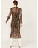 Image #4 - En Creme Women's Striped Mesh Long Sleeve Midi Dress, Brown, hi-res