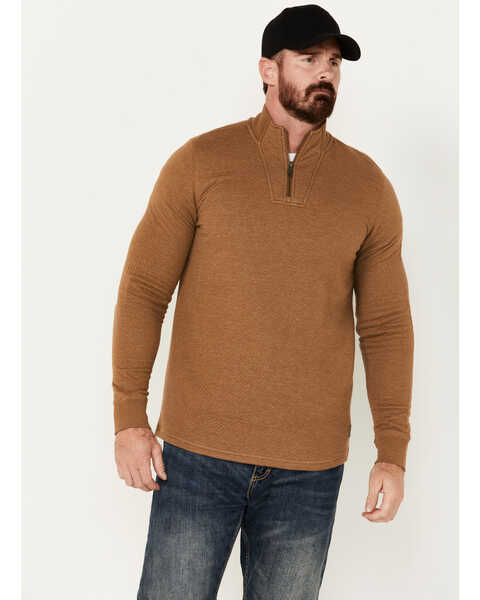 Image #1 - Brothers and Sons Men's Wilson Long Sleeve Zip Pullover, Camel, hi-res