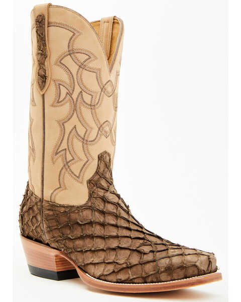Image #1 - Cody James Men's Exotic Pirarucu Western Boots - Square Toe , Tan, hi-res