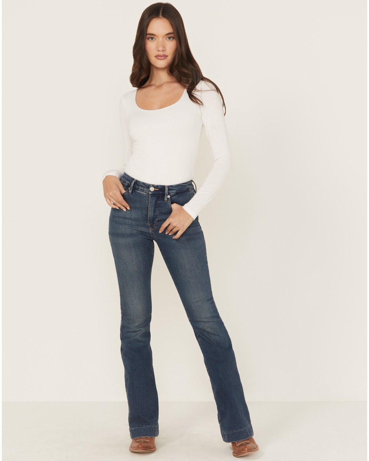 Good American Women's Good Legs Dark Wash High Rise Flare Denim Jeans, Dark Wash, hi-res