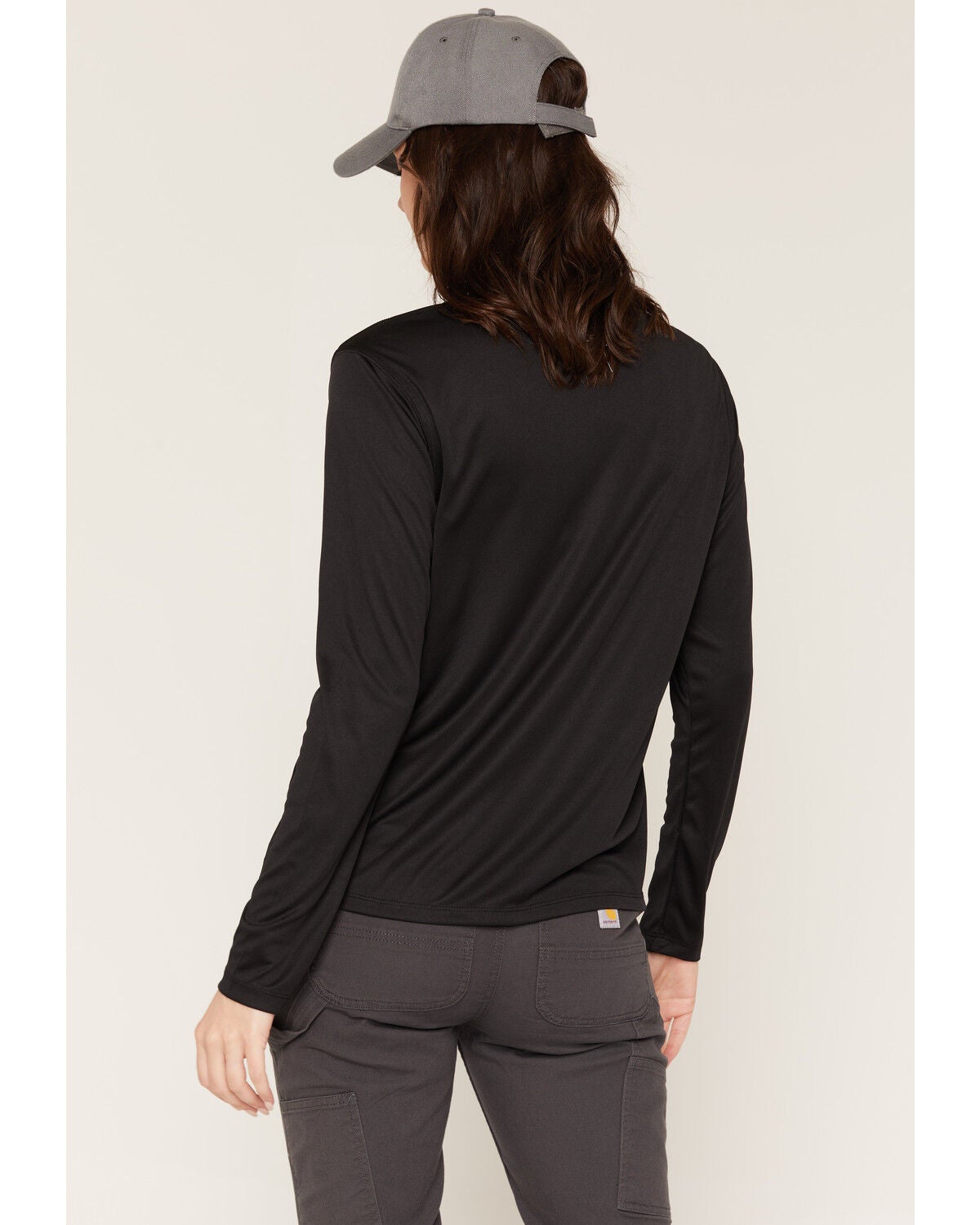 Image #4 - Carhartt Women's Force&reg; Sun Defender Logo Relaxed Fit Long Sleeve Graphic Tee, Black, hi-res