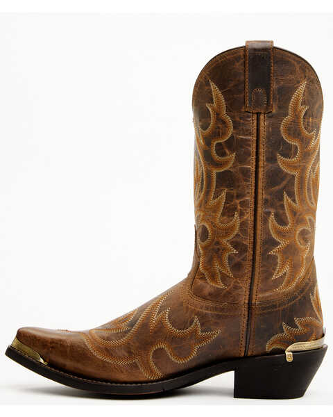 Image #3 - Laredo Men's 12" Fancy Stitch Western Boots - Snip Toe , Tan, hi-res