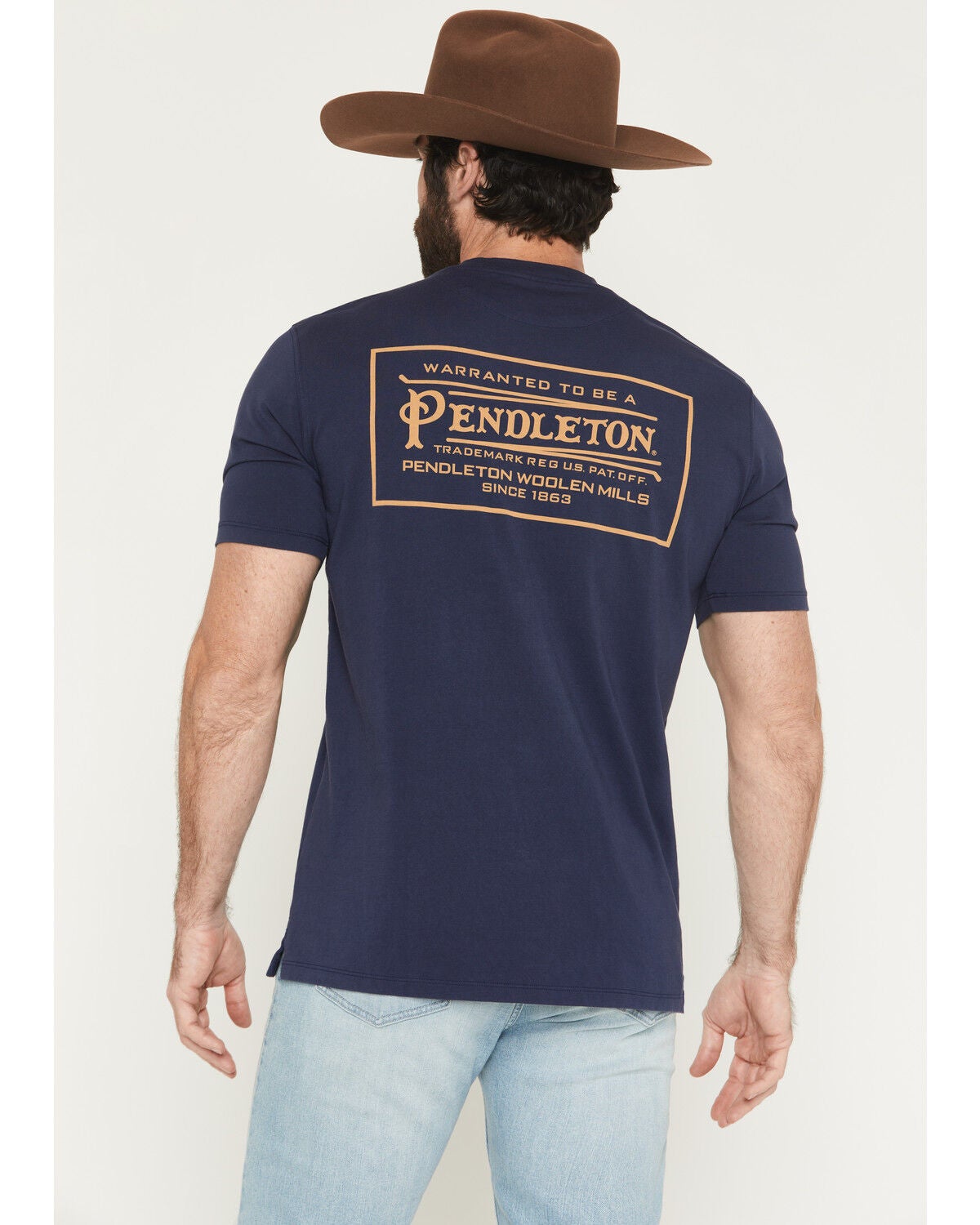 Image #1 - Pendleton Men's Vintage Logo Heavyweight Short Sleeve Graphic T-Shirt, Navy, hi-res
