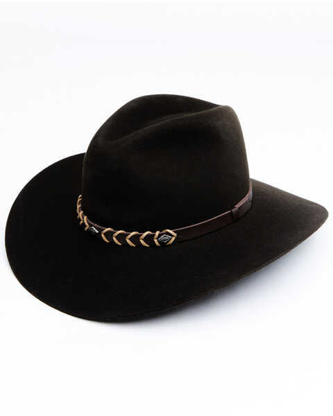Rodeo King Men's 5X Tracker Bonded Leather Western Felt Hat, Chocolate, hi-res