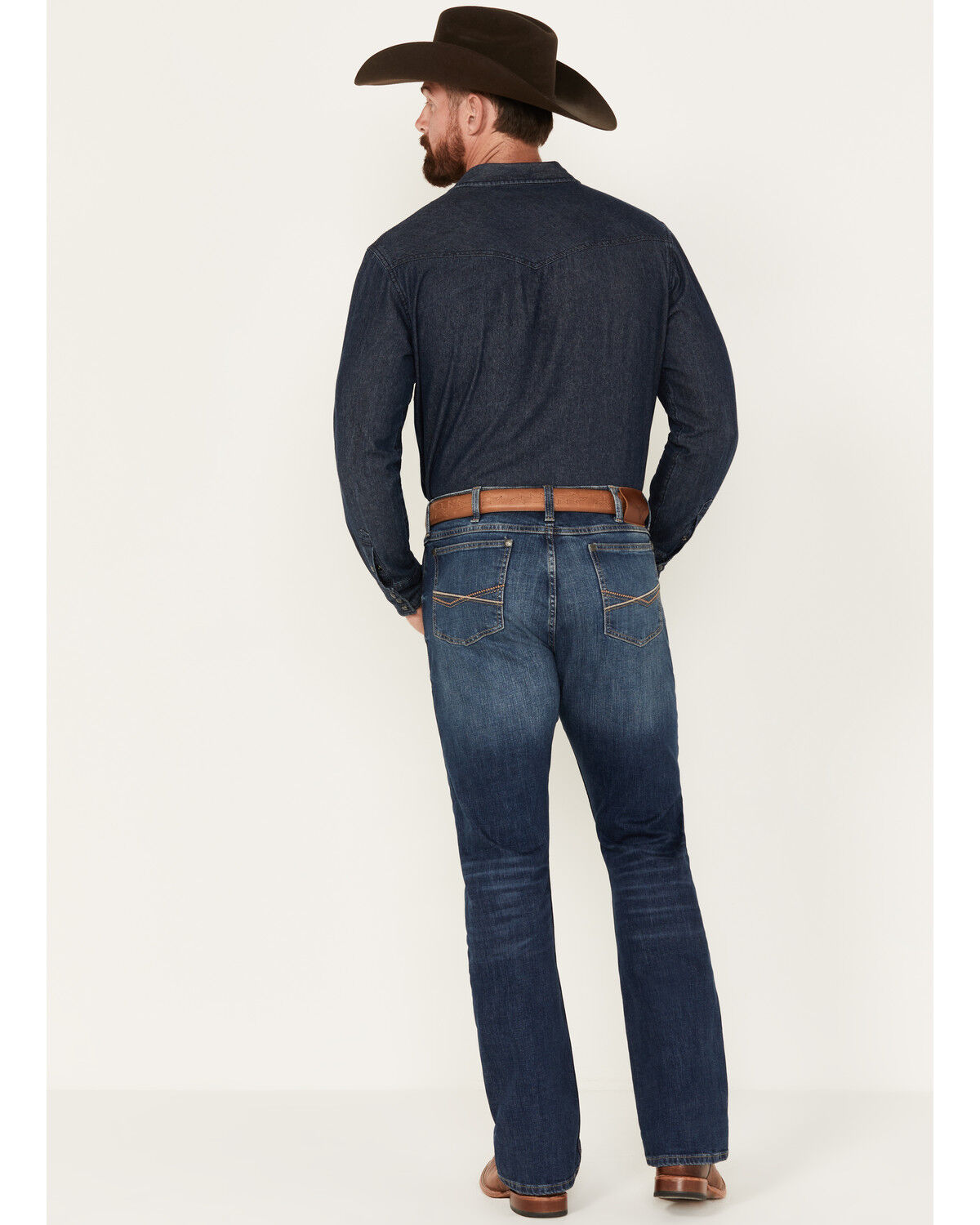 Image #3 - Wrangler 20X Men's Range Dark Wash Bootcut Stretch Jeans - Long, Dark Wash, hi-res