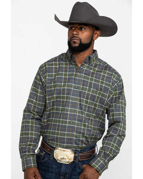 Ariat Men's Eldridge Performance Flannel Long Sleeve Western Shirt , Multi, hi-res