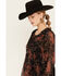 Image #2 - Bila77 Women's Printed Centinela Long Sleeve Mini Dress, Black, hi-res