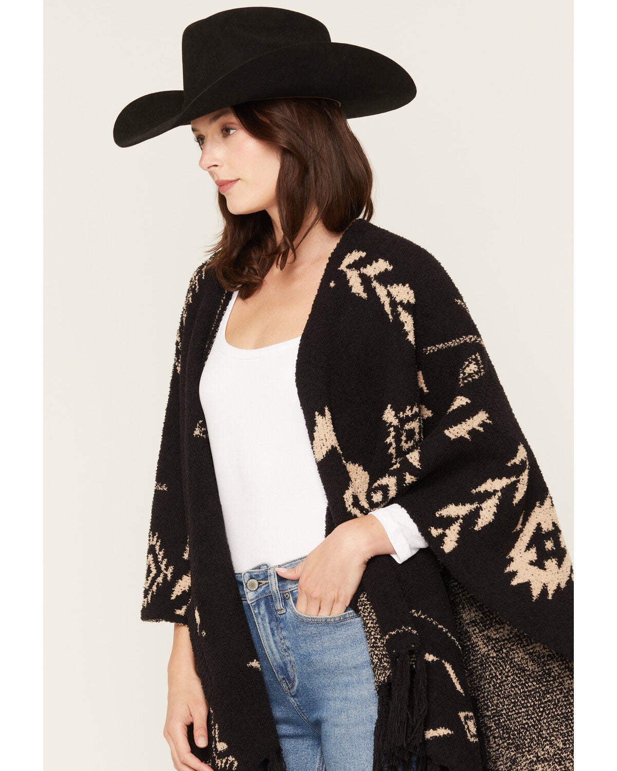 Image #2 - Idyllwind Women's Appaloosa Icon Cozy Shawl, Black, hi-res