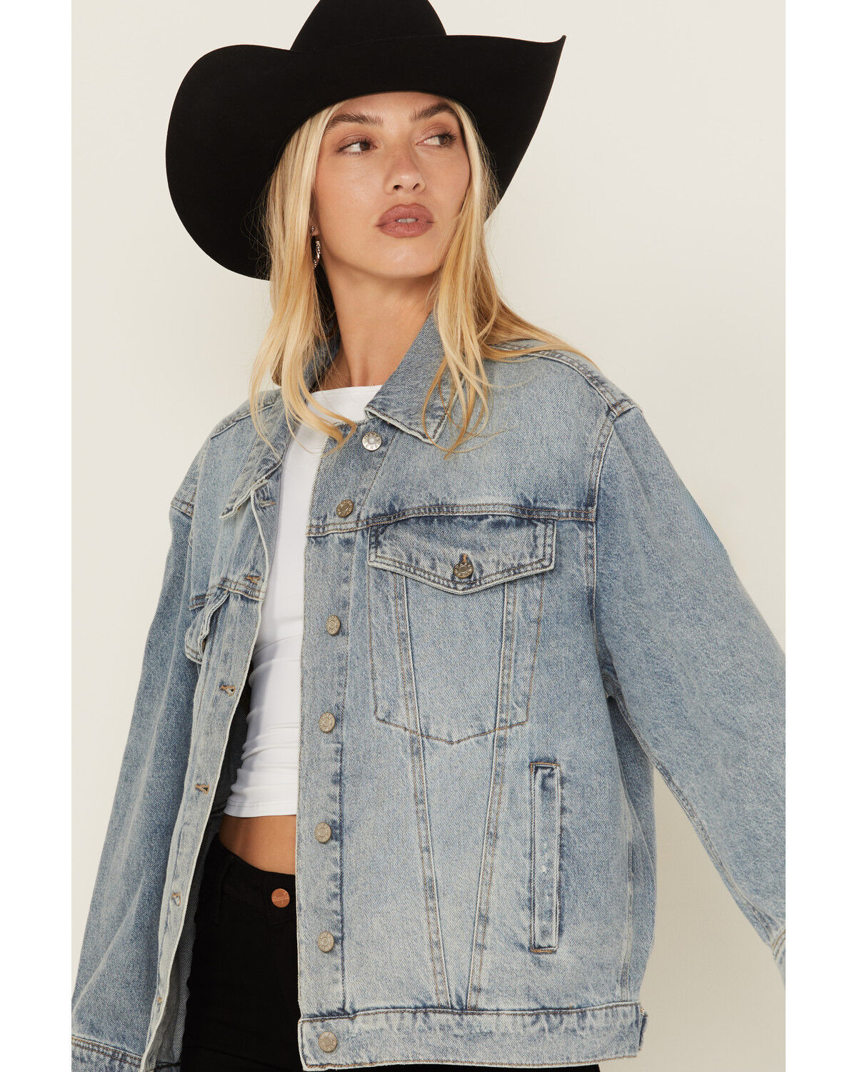 Image #2 - Daze Women's Later Medium Wash Denim Jacket, Medium Wash, hi-res
