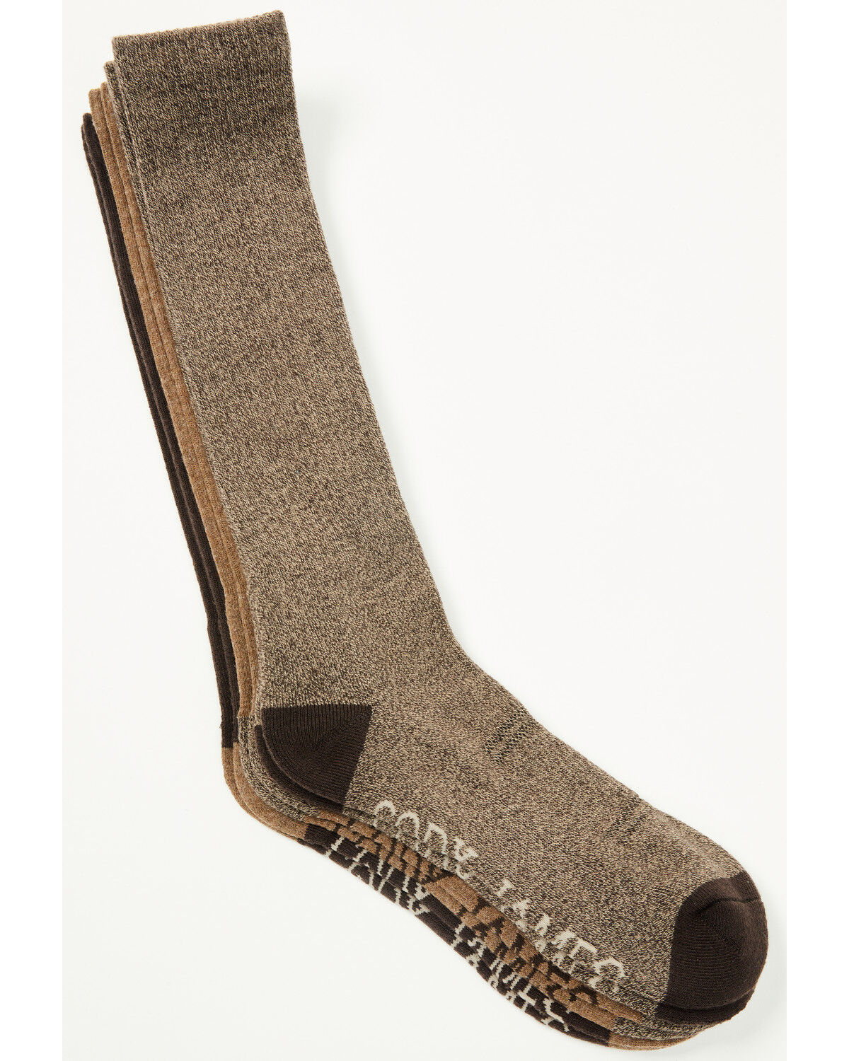 Image #1 - Cody James Men's Basic Crew Socks - 3 Pack, Brown, hi-res