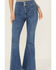 Image #2 - Sneak Peek Women's Dark Wash Pull-On Stretch Flare Jeans , Dark Wash, hi-res