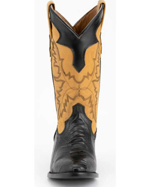 Image #4 - Ferrini Men's Nash Exotic Ostrich Leg Western Boots - Round Toe, Black, hi-res