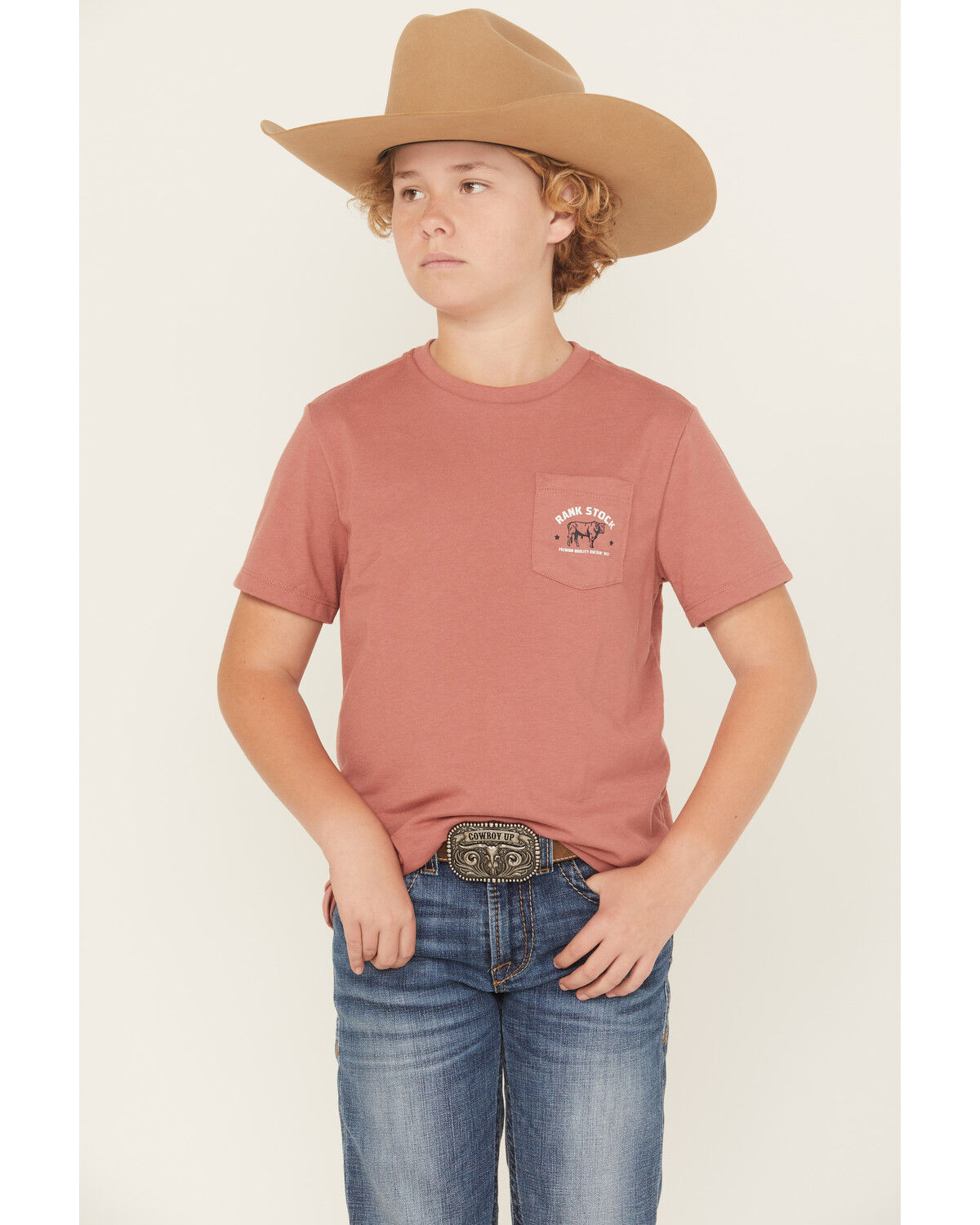 Image #2 - Hooey Boys' Rank Stock Short Sleeve Graphic T-Shirt, Rust Copper, hi-res
