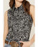 Image #3 - Wrangler Women's Cactus Print Sleeveless Snap Western Shirt, Black, hi-res