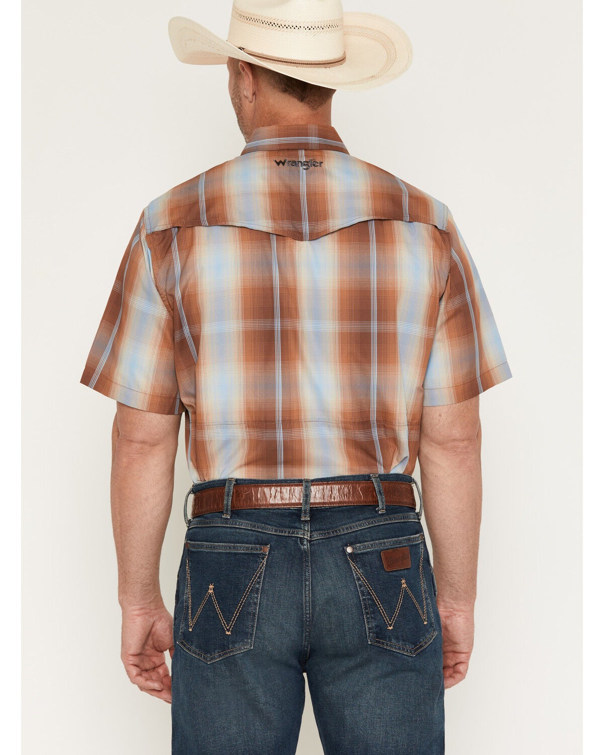 Image #4 - Wrangler ATG Men's Plaid Print Short Sleeve Snap Performance Western Shirt, Multi, hi-res