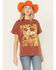 Image #1 - Girl Dangerous Women's French Western Boyfriend Graphic Tee, Rust Copper, hi-res