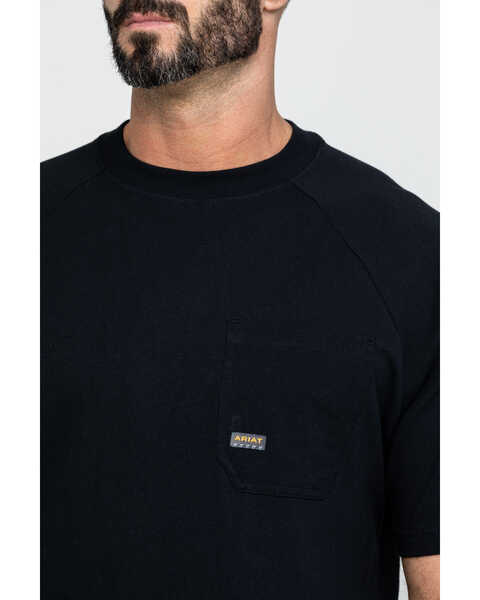 Image #4 - Ariat Men's Rebar Cotton Strong Short Sleeve Crew T-Shirt, Black, hi-res