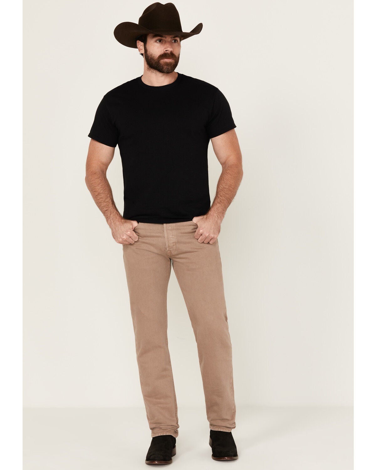 Levi's Men's 501 Original Fit Straight Leg Rigid Denim Jeans, Tan, hi-res
