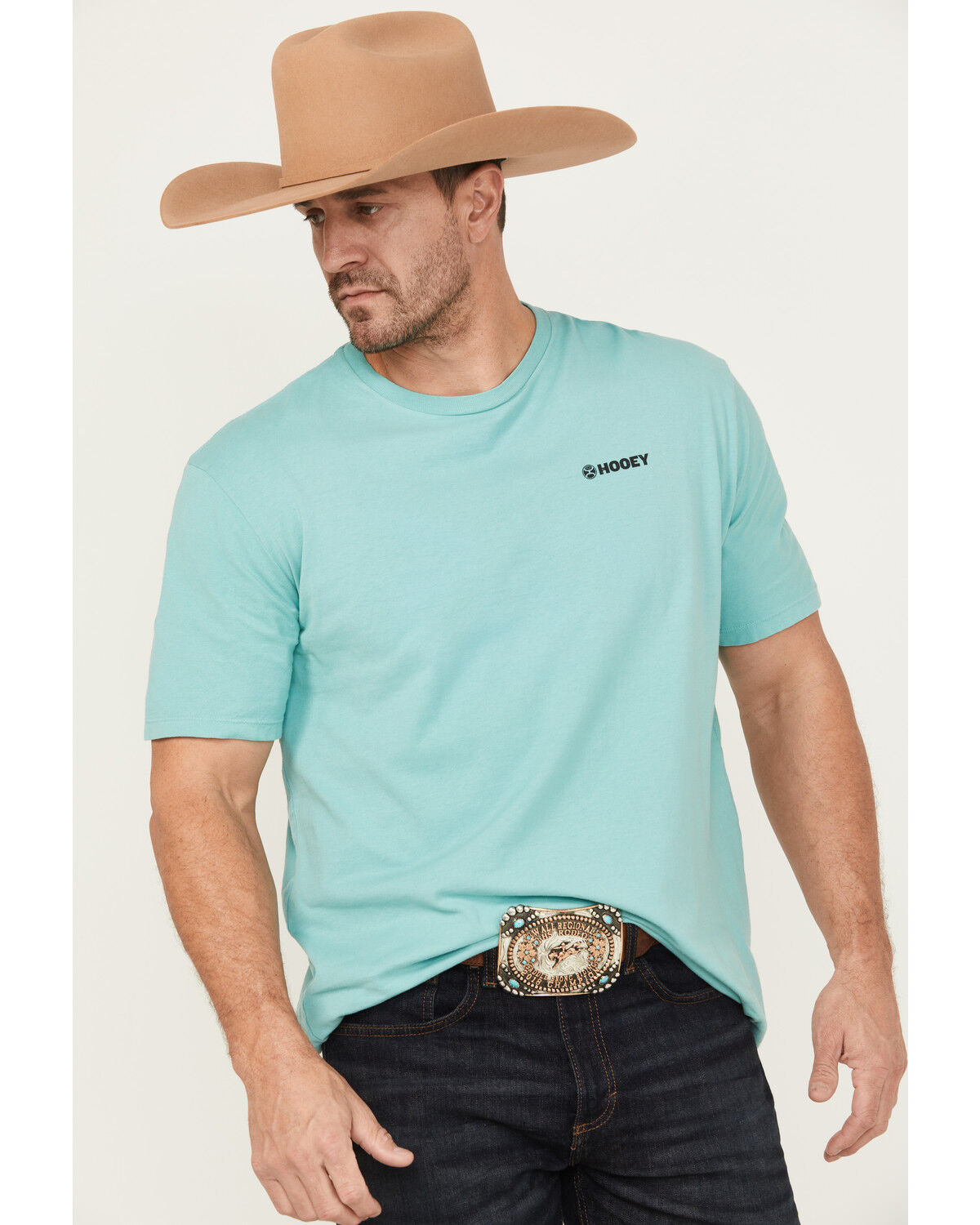 Image #2 - Hooey Men's Zenith Short Sleeve Graphic T-Shirt, Turquoise, hi-res