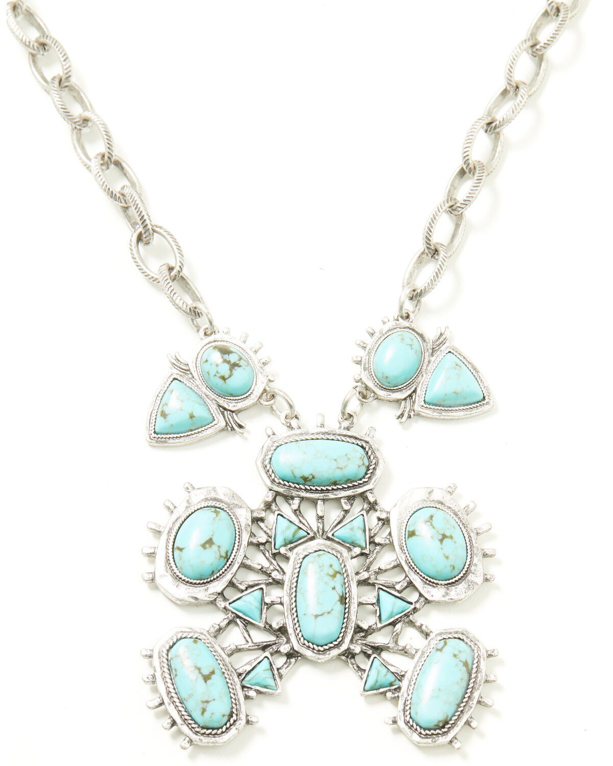 Image #1 - Idyllwind Women's Porsha Squash Blossom Statement Necklace, Silver, hi-res