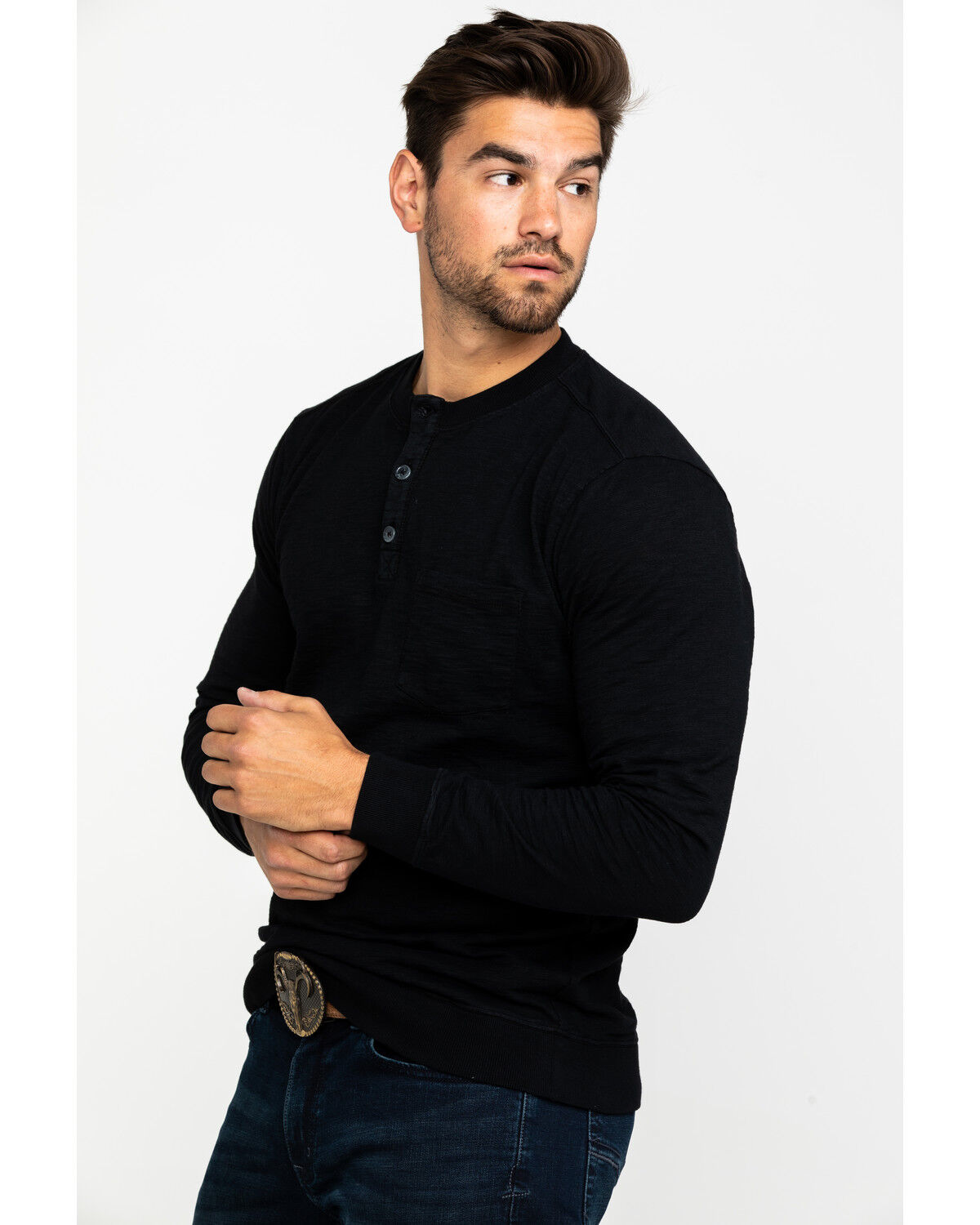 Image #3 - Moonshine Spirit Men's Tacoma Distressed Wash Pullover Long Sleeve Shirt , , hi-res