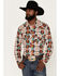 Image #1 - Rock & Roll Denim Men's Southwestern Print Stretch Long Sleeve Pearl Snap Shirt, Natural, hi-res