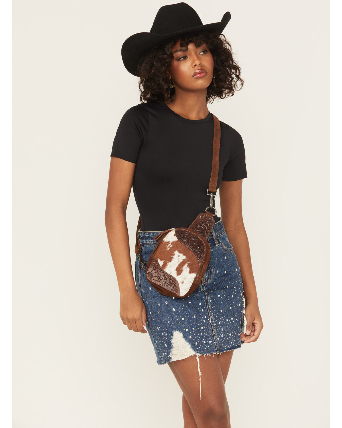 Image #1 - Shyanne Women's Hallie Hairon Crossbody Sling Bag, Brown, hi-res