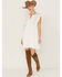 Molly Bracken Women's Solid Crochet Front Ruffle Sleeve Mini Dress, White, hi-res