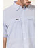 Panhandle Men's Performance Geo Print Short Sleeve Button Down Western Shirt , Blue, hi-res